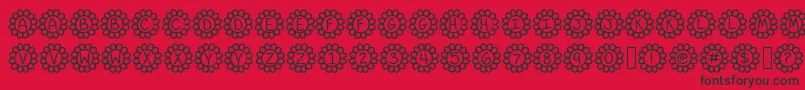 Flower Power Font – Black Fonts on Red Background