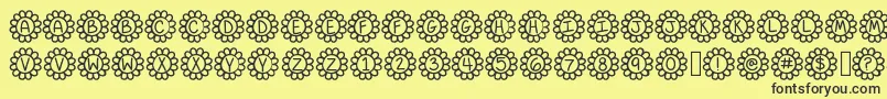 Flower Power Font – Black Fonts on Yellow Background