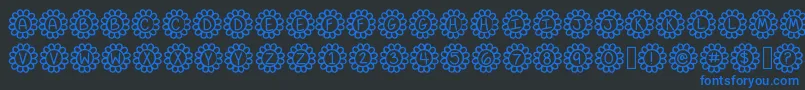 Fonte Flower Power – fontes azuis em um fundo preto