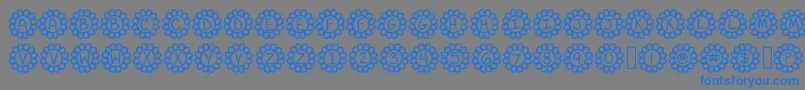 Flower Power Font – Blue Fonts on Gray Background