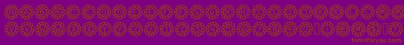 Flower Power Font – Brown Fonts on Purple Background