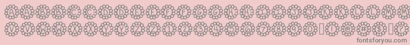 Flower Power-Schriftart – Graue Schriften auf rosa Hintergrund