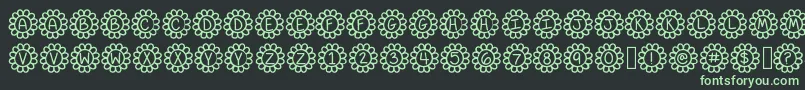 Flower Power Font – Green Fonts on Black Background