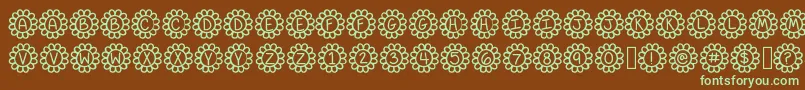 Flower Power Font – Green Fonts on Brown Background