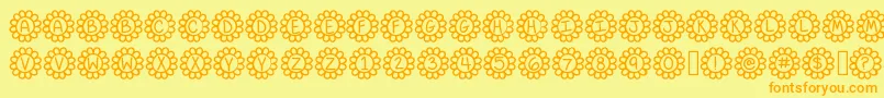 Flower Power Font – Orange Fonts on Yellow Background