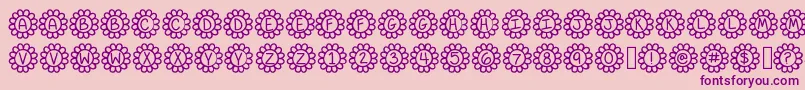 Fonte Flower Power – fontes roxas em um fundo rosa