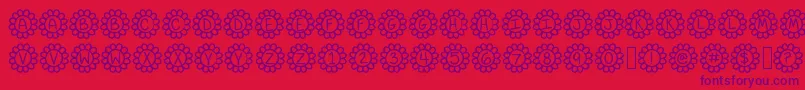 Flower Power Font – Purple Fonts on Red Background