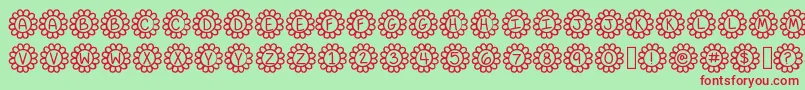 Flower Power Font – Red Fonts on Green Background