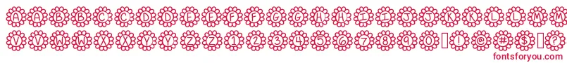 Flower Power Font – Red Fonts on White Background