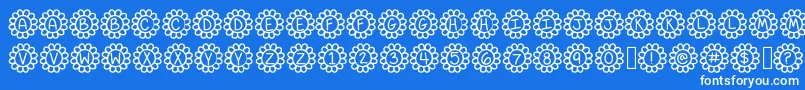 Flower Power Font – White Fonts on Blue Background