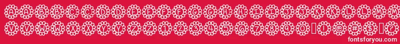 Flower Power Font – White Fonts on Red Background