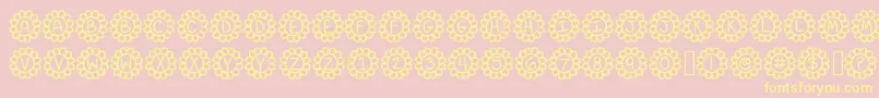 Flower Power-Schriftart – Gelbe Schriften auf rosa Hintergrund