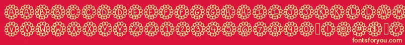 Flower Power Font – Yellow Fonts on Red Background