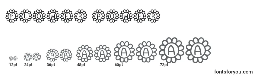 Flower Power Font Sizes