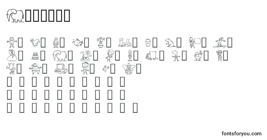 Czcionka Minimun – alfabet, cyfry, specjalne znaki
