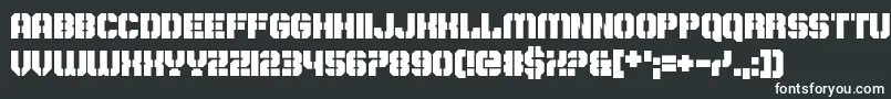 DontDelayActNow-fontti – valkoiset fontit mustalla taustalla