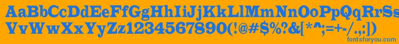 ALatinorgnr Font – Blue Fonts on Orange Background