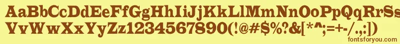 ALatinorgnr Font – Brown Fonts on Yellow Background