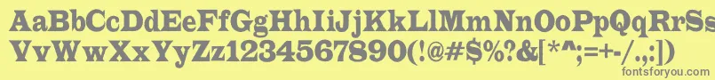 ALatinorgnr Font – Gray Fonts on Yellow Background