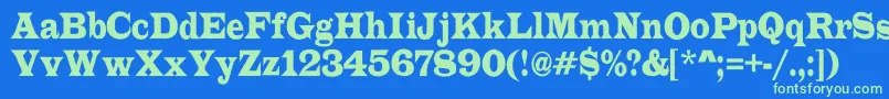 ALatinorgnr Font – Green Fonts on Blue Background