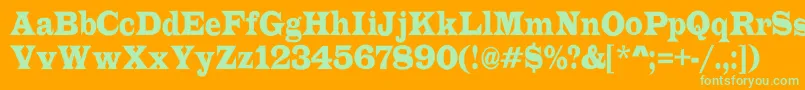 ALatinorgnr Font – Green Fonts on Orange Background
