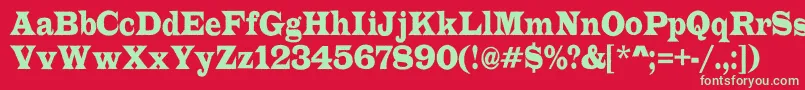 ALatinorgnr Font – Green Fonts on Red Background