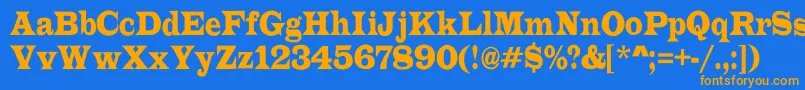 ALatinorgnr Font – Orange Fonts on Blue Background