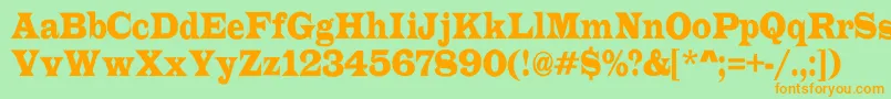 ALatinorgnr Font – Orange Fonts on Green Background