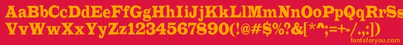 ALatinorgnr Font – Orange Fonts on Red Background