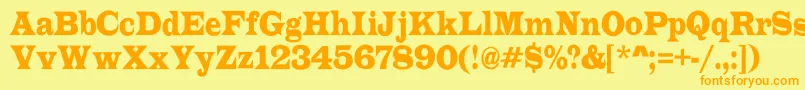 ALatinorgnr Font – Orange Fonts on Yellow Background
