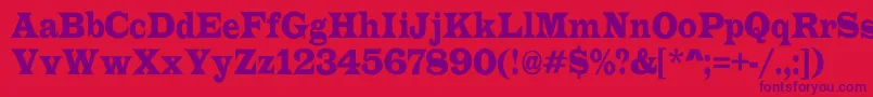 ALatinorgnr Font – Purple Fonts on Red Background