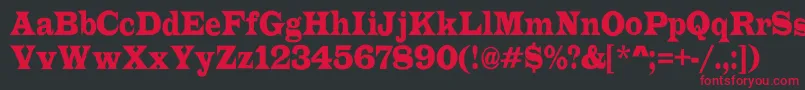 ALatinorgnr Font – Red Fonts on Black Background