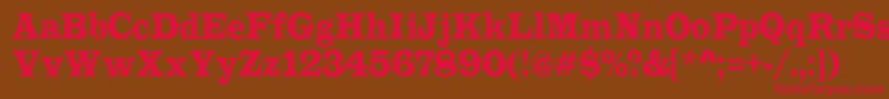 ALatinorgnr Font – Red Fonts on Brown Background