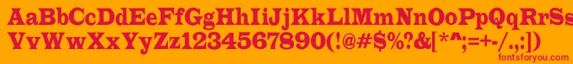 フォントALatinorgnr – オレンジの背景に赤い文字