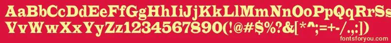 ALatinorgnr Font – Yellow Fonts on Red Background