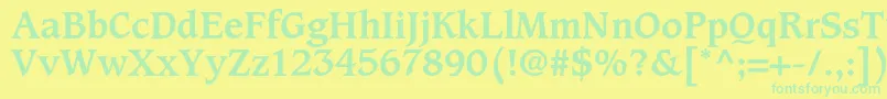 CaxtonstdBold Font – Green Fonts on Yellow Background