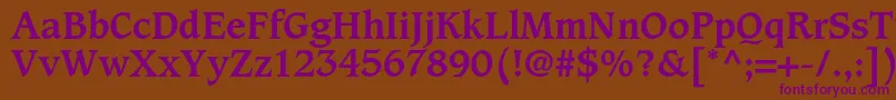 CaxtonstdBold Font – Purple Fonts on Brown Background
