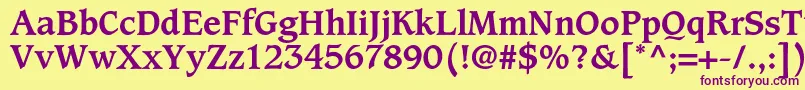 CaxtonstdBold Font – Purple Fonts on Yellow Background