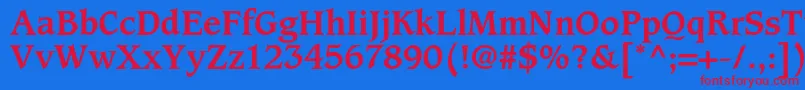 CaxtonstdBold Font – Red Fonts on Blue Background