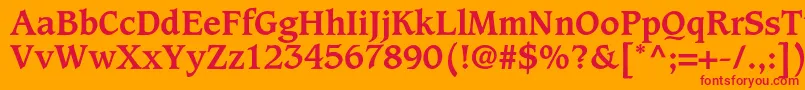 CaxtonstdBold Font – Red Fonts on Orange Background