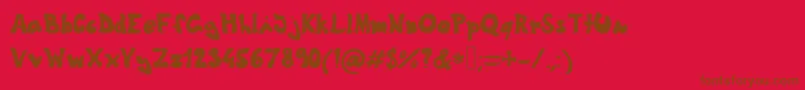 Theshyfamilyfont Font – Brown Fonts on Red Background
