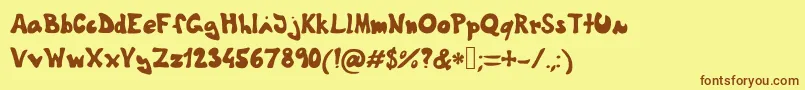 Theshyfamilyfont Font – Brown Fonts on Yellow Background