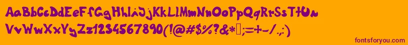 Theshyfamilyfont Font – Purple Fonts on Orange Background