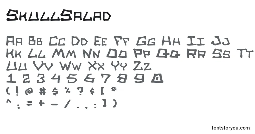 Schriftart SkullSalad – Alphabet, Zahlen, spezielle Symbole