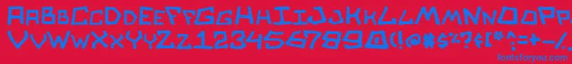 SkullSalad Font – Blue Fonts on Red Background