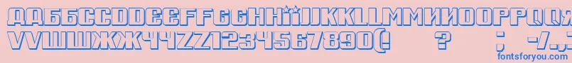 RussianSpringShadow-Schriftart – Blaue Schriften auf rosa Hintergrund