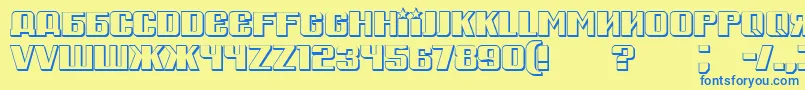 Saiba mais sobre a fonte RussianSpringShadow Fonte RussianSpringShadow – fontes azuis em um fundo amarelo