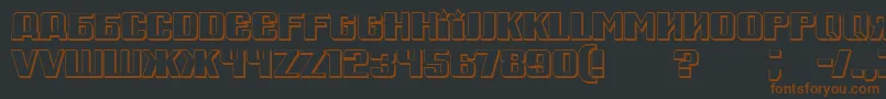 Шрифт RussianSpringShadow – коричневые шрифты на чёрном фоне