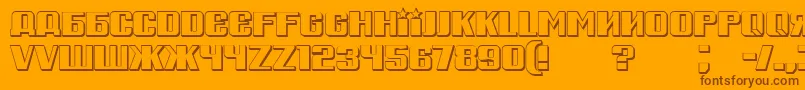 RussianSpringShadow-Schriftart – Braune Schriften auf orangefarbenem Hintergrund