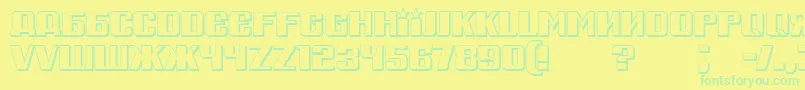 RussianSpringShadow Font – Green Fonts on Yellow Background